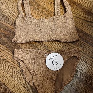 Hunza G Xander 2 piece bathing suit- cocoa- one size fits all